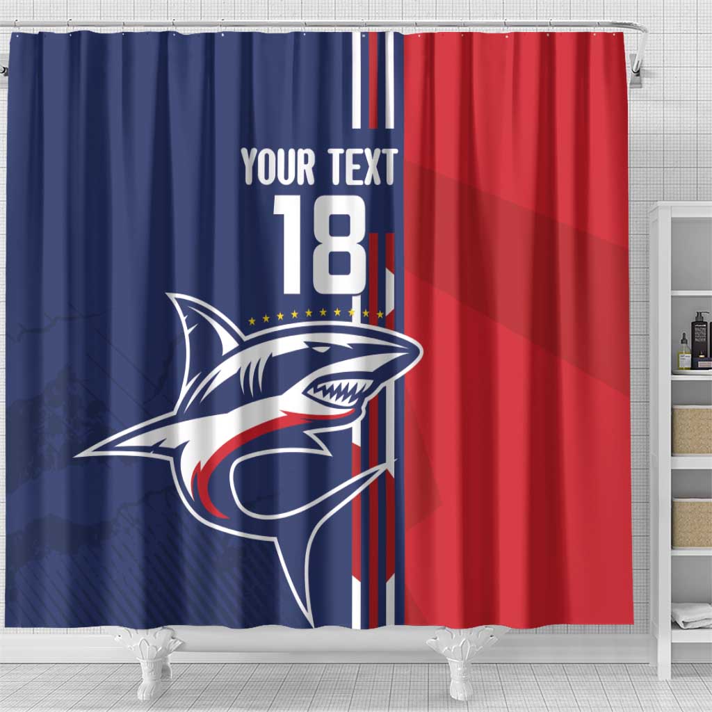 Cape Verde Football Pride Custom Shower Curtain Tubaroes Azuis Champion - African Pride