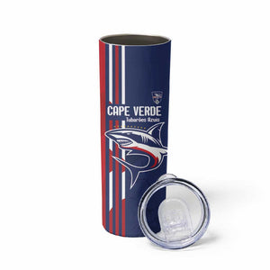 Cape Verde Football Pride Custom Skinny Tumbler Tubaroes Azuis Champion - African Pride
