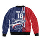 Cape Verde Football Pride Custom Sleeve Zip Bomber Jacket Tubaroes Azuis Champion - African Pride