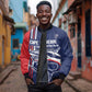 Cape Verde Football Pride Custom Sleeve Zip Bomber Jacket Tubaroes Azuis Champion - African Pride