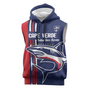 Cape Verde Football Pride Custom Sleeveless Hoodie Tubaroes Azuis Champion - African Pride