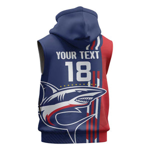 Cape Verde Football Pride Custom Sleeveless Hoodie Tubaroes Azuis Champion - African Pride