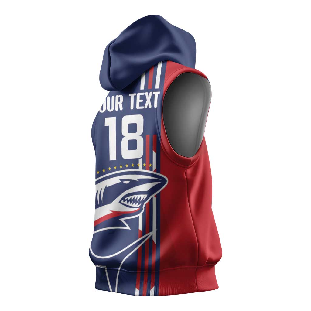 Cape Verde Football Pride Custom Sleeveless Hoodie Tubaroes Azuis Champion - African Pride