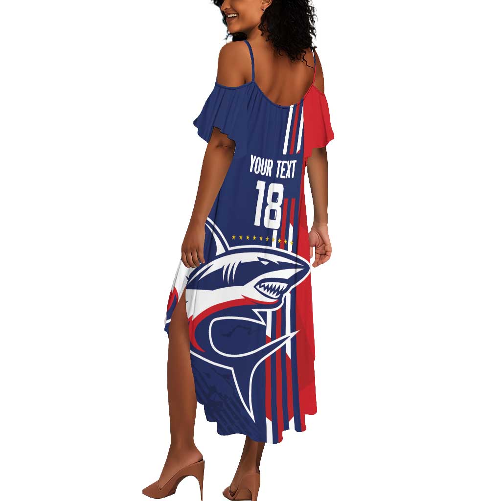 Cape Verde Football Pride Custom Summer Maxi Dress Tubaroes Azuis Champion - African Pride