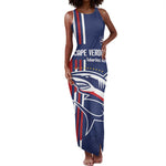 Cape Verde Football Pride Custom Tank Maxi Dress Tubaroes Azuis Champion - African Pride