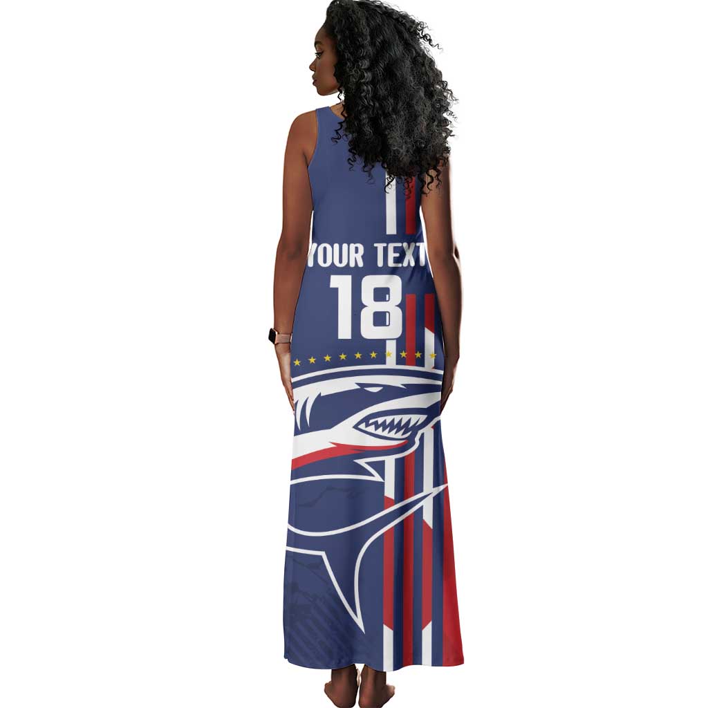 Cape Verde Football Pride Custom Tank Maxi Dress Tubaroes Azuis Champion - African Pride