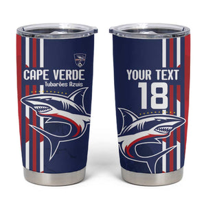 Cape Verde Football Pride Custom Tumbler Cup Tubaroes Azuis Champion - African Pride