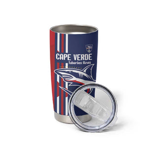 Cape Verde Football Pride Custom Tumbler Cup Tubaroes Azuis Champion - African Pride
