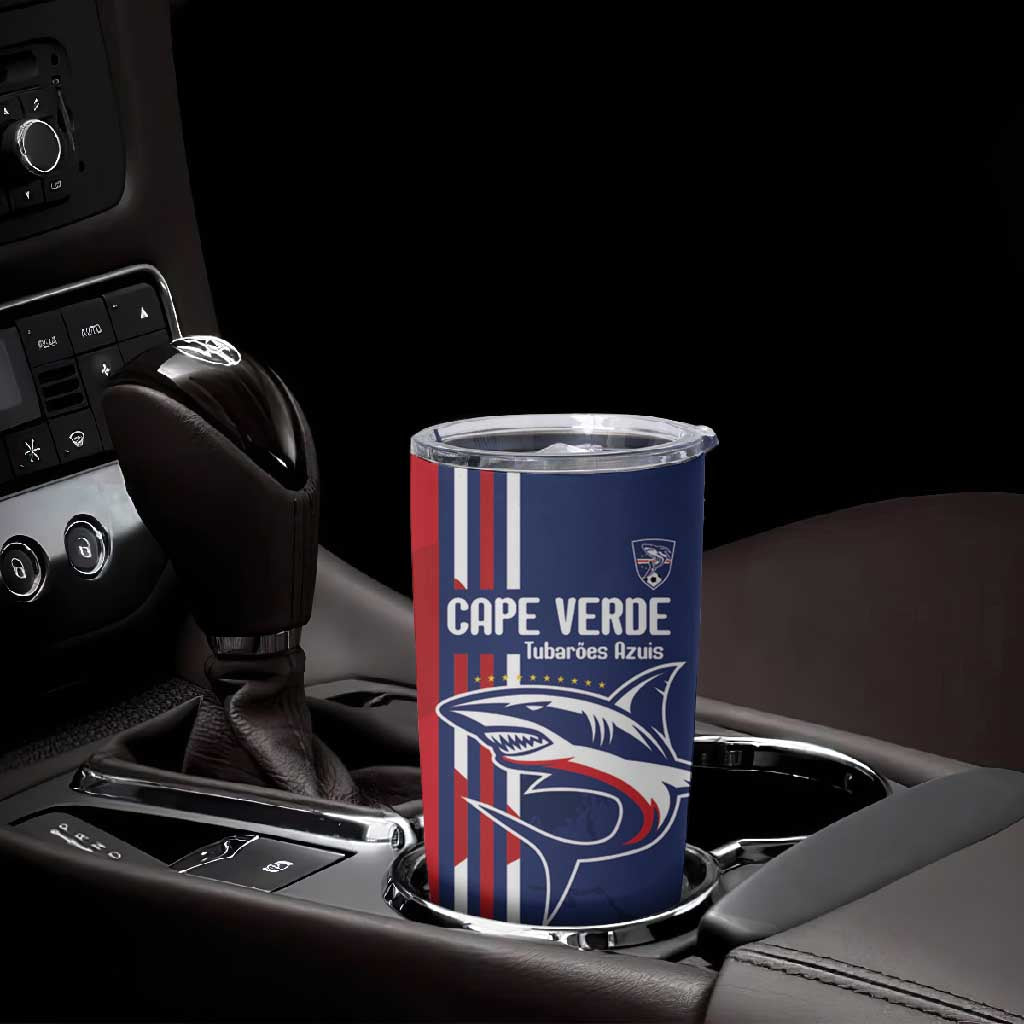 Cape Verde Football Pride Custom Tumbler Cup Tubaroes Azuis Champion - African Pride