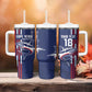 Cape Verde Football Pride Custom Tumbler With Handle Tubaroes Azuis Champion - African Pride