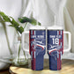 Cape Verde Football Pride Custom Tumbler With Handle Tubaroes Azuis Champion - African Pride