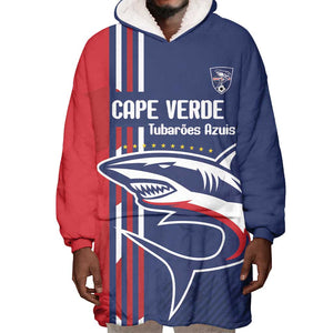 Cape Verde Football Pride Custom Wearable Blanket Hoodie Tubaroes Azuis Champion - African Pride
