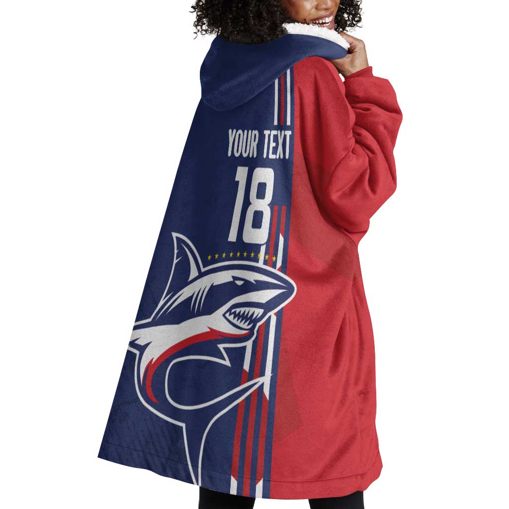 Cape Verde Football Pride Custom Wearable Blanket Hoodie Tubaroes Azuis Champion - African Pride