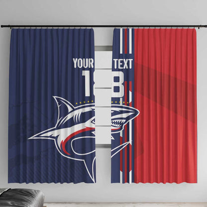 Cape Verde Football Pride Custom Window Curtain Tubaroes Azuis Champion - African Pride