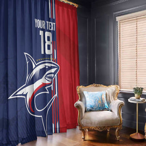 Cape Verde Football Pride Custom Window Curtain Tubaroes Azuis Champion - African Pride