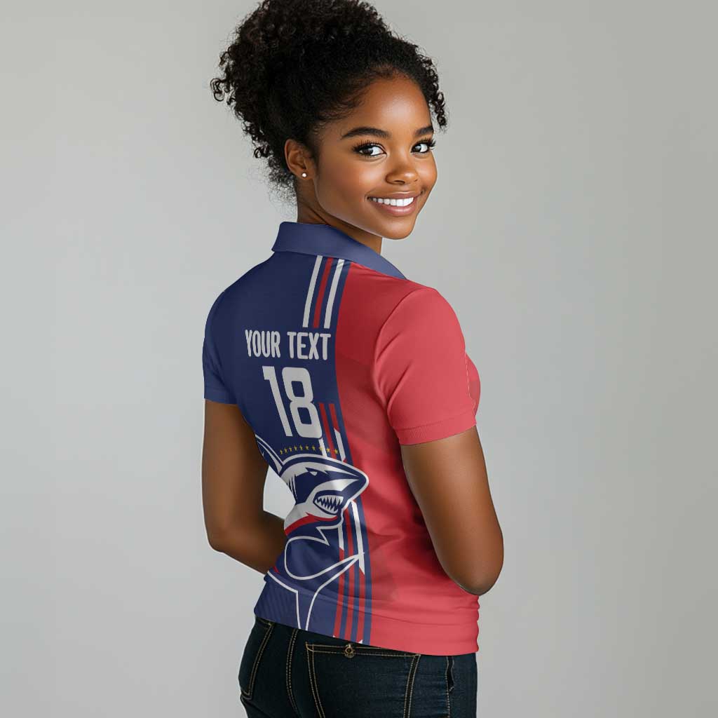 Cape Verde Football Pride Custom Women Polo Shirt Tubaroes Azuis Champion - African Pride
