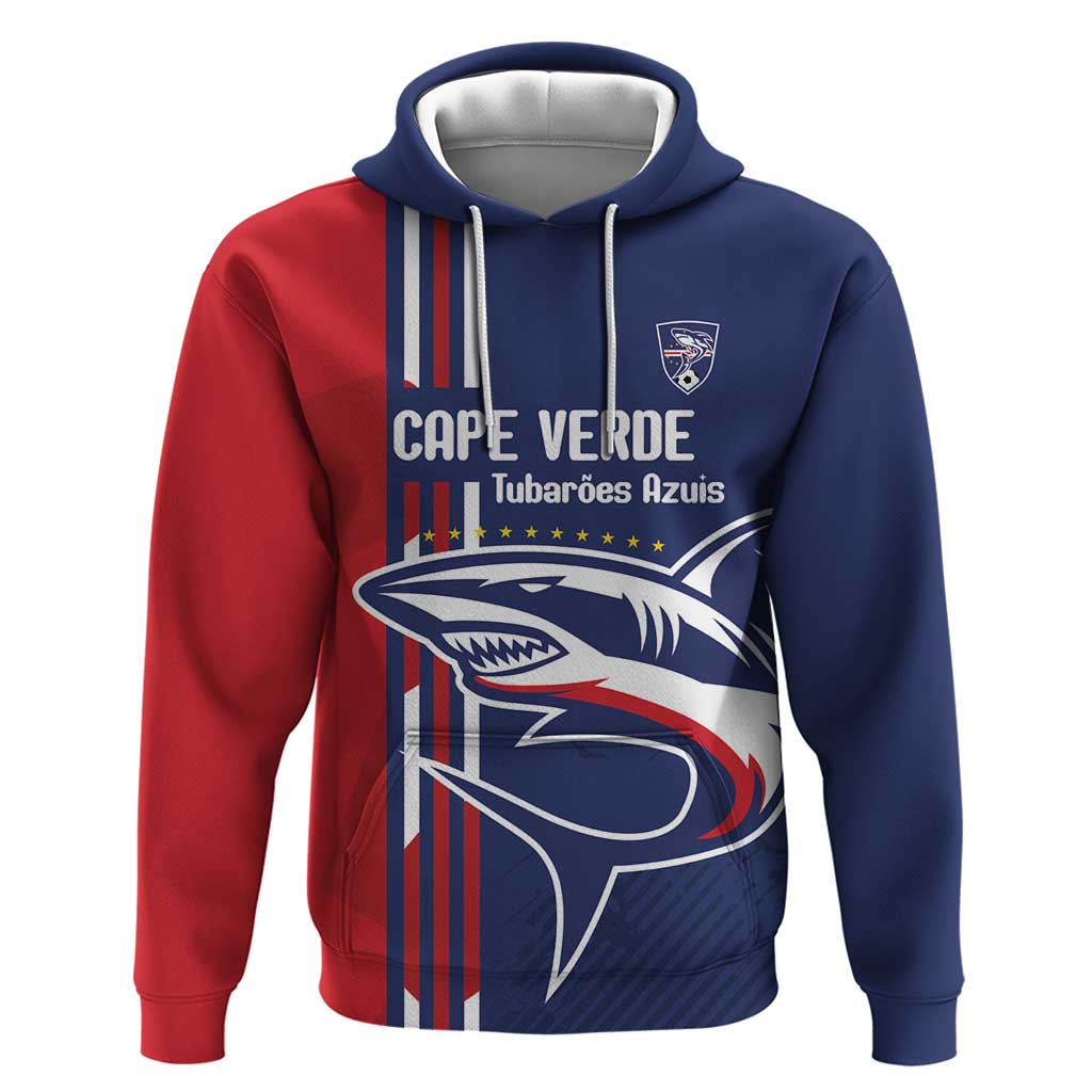 Cape Verde Football Pride Custom Zip Hoodie Tubaroes Azuis Champion - African Pride