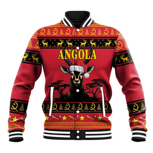 Afro Angola Giant Sable Antelope Christmas Baseball Jacket Virtus Unita Fortior Feliz Natal