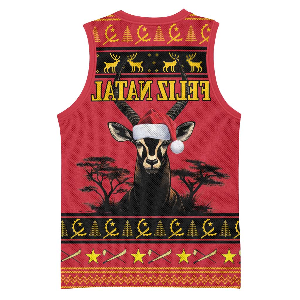 Afro Angola Giant Sable Antelope Christmas Basketball Jersey Virtus Unita Fortior Feliz Natal - African Pride