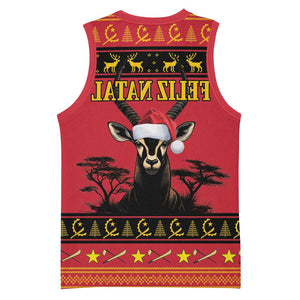 Afro Angola Giant Sable Antelope Christmas Basketball Jersey Virtus Unita Fortior Feliz Natal - African Pride