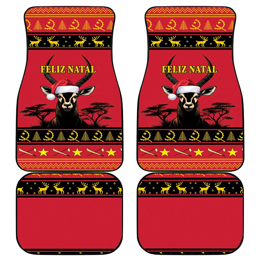 Afro Angola Giant Sable Antelope Christmas Car Mats Virtus Unita Fortior Feliz Natal