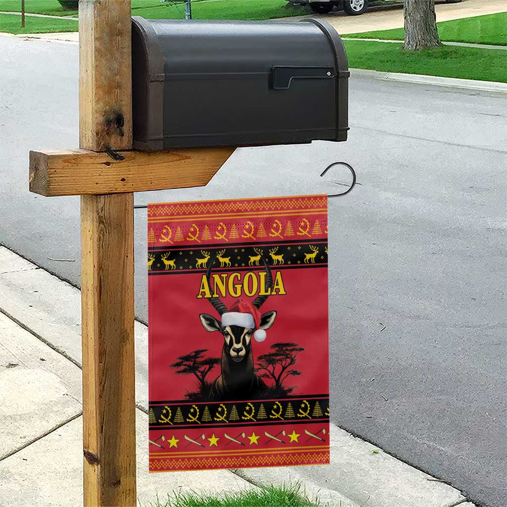 Afro Angola Giant Sable Antelope Christmas Garden Flag Virtus Unita Fortior Feliz Natal