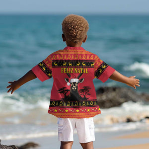 Afro Angola Giant Sable Antelope Christmas Kid Hawaiian Shirt Virtus Unita Fortior Feliz Natal