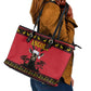 Afro Angola Giant Sable Antelope Christmas Leather Tote Bag Virtus Unita Fortior Feliz Natal