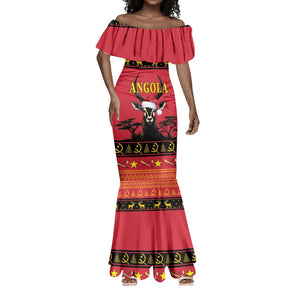 Afro Angola Giant Sable Antelope Christmas Mermaid Dress Virtus Unita Fortior Feliz Natal