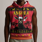 Afro Angola Giant Sable Antelope Christmas Sleeveless Hoodie Virtus Unita Fortior Feliz Natal - African Pride