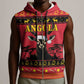 Afro Angola Giant Sable Antelope Christmas Sleeveless Zip Hoodie Virtus Unita Fortior Feliz Natal - African Pride