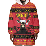 Afro Angola Giant Sable Antelope Christmas Wearable Blanket Hoodie Virtus Unita Fortior Feliz Natal