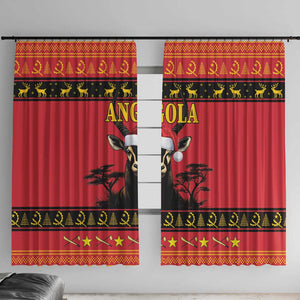 Afro Angola Giant Sable Antelope Christmas Window Curtain Virtus Unita Fortior Feliz Natal