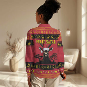Afro Angola Giant Sable Antelope Christmas Women Casual Shirt Virtus Unita Fortior Feliz Natal LT18
