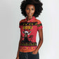 Afro Angola Giant Sable Antelope Christmas Women Polo Shirt Virtus Unita Fortior Feliz Natal