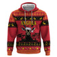 Afro Angola Giant Sable Antelope Christmas Zip Hoodie Virtus Unita Fortior Feliz Natal