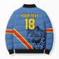 Custom DR Congo Football Bomber Puffer Jacket Leopard Pride Heritage Edition