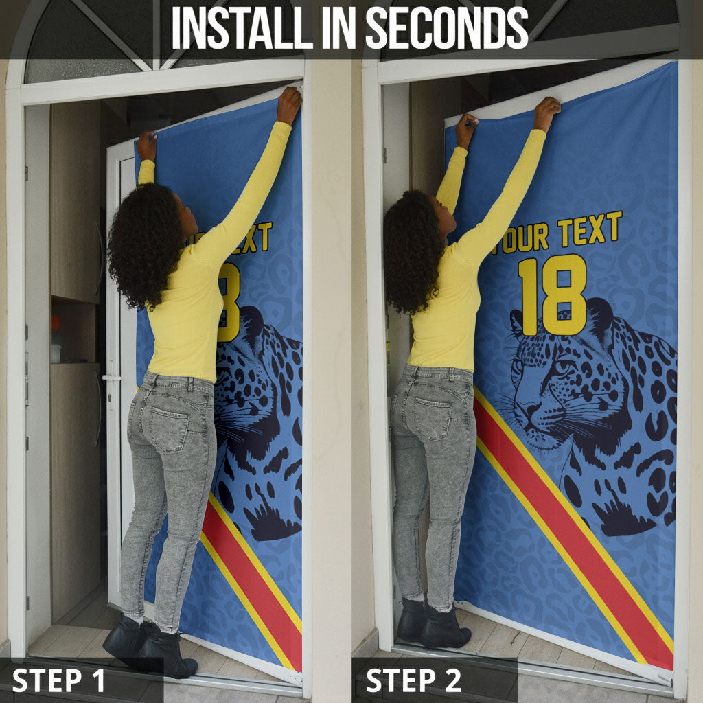 Custom DR Congo Football Door Cover Leopard Pride Heritage Edition