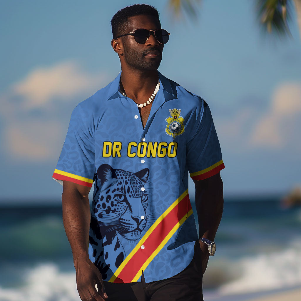 Custom DR Congo Football Hawaiian Shirt Leopard Pride Heritage Edition