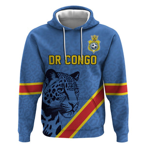Custom DR Congo Football Hoodie Leopard Pride Heritage Edition
