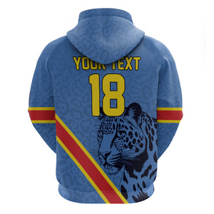 Custom DR Congo Football Hoodie Leopard Pride Heritage Edition
