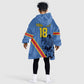 Custom DR Congo Football Kid Wearable Blanket Hoodie Leopard Pride Heritage Edition