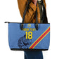 Custom DR Congo Football Leather Tote Bag Leopard Pride Heritage Edition