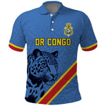 Custom DR Congo Football Polo Shirt Leopard Pride Heritage Edition