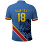 Custom DR Congo Football Polo Shirt Leopard Pride Heritage Edition
