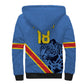 Custom DR Congo Football Sherpa Hoodie Leopard Pride Heritage Edition