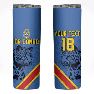 Custom DR Congo Football Skinny Tumbler Leopard Pride Heritage Edition