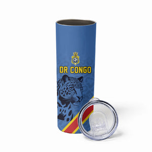 Custom DR Congo Football Skinny Tumbler Leopard Pride Heritage Edition