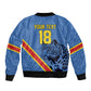 Custom DR Congo Football Sleeve Zip Bomber Jacket Leopard Pride Heritage Edition