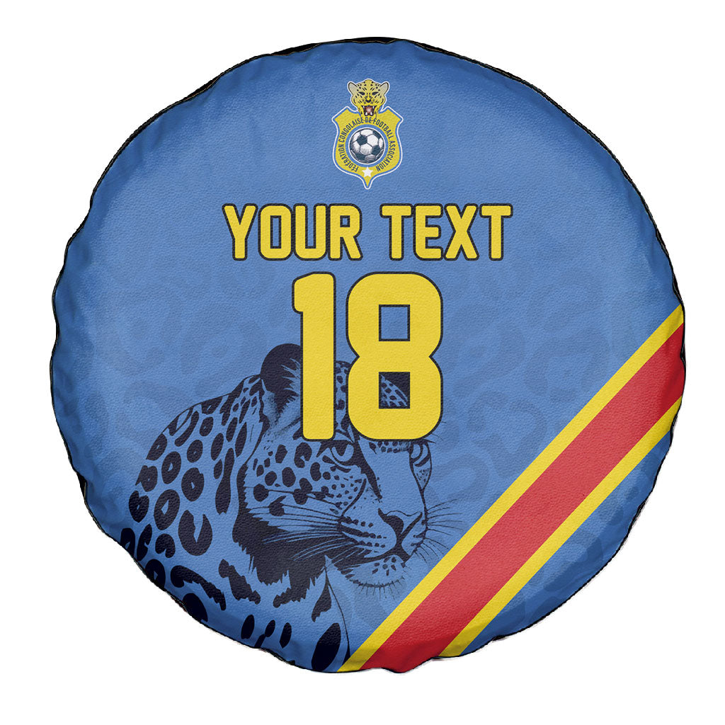 Custom DR Congo Football Spare Tire Cover Leopard Pride Heritage Edition